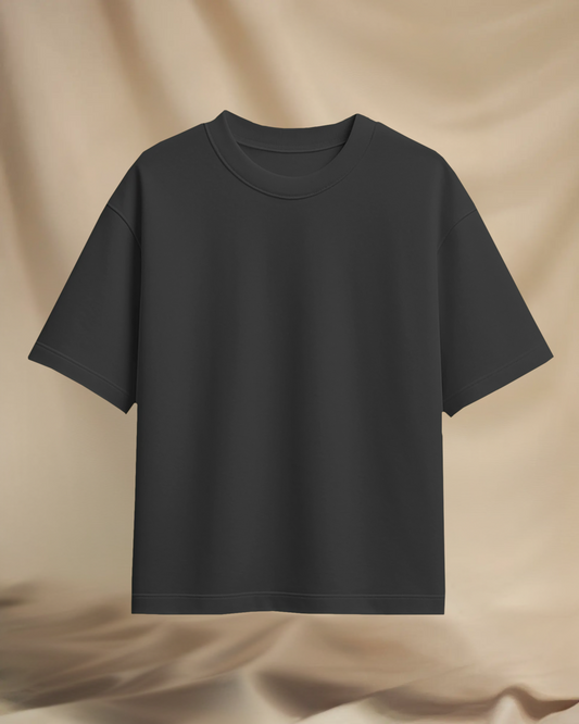 Plain Black Terry Knit Tee