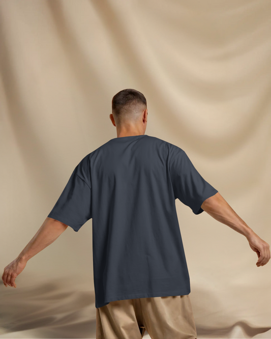 Plain Navy Blue Terry Knit Tee